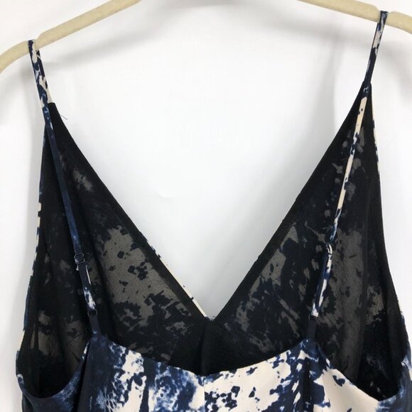 Nordstrom  4SI3NNA Blue Tie dye Plunge Asymmetric Tank Top size M - Picture 8 of 15
